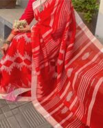 Red Bliss Monipuri Saree - Image 2